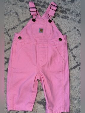 Carhartt Pink Kids Cotton Overalls with Front Pocket